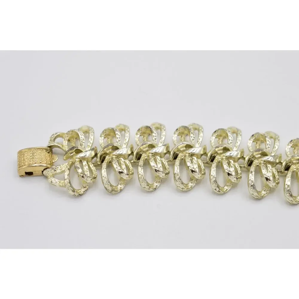 Coro Pegasus Vintage Bracelet Chunky Multi-Tone Metal Linked Signed 1940s Bin5